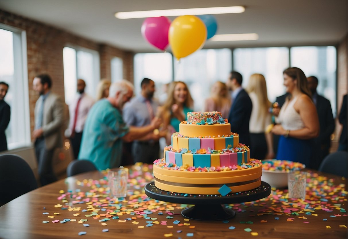 Employee celebrating work anniversary