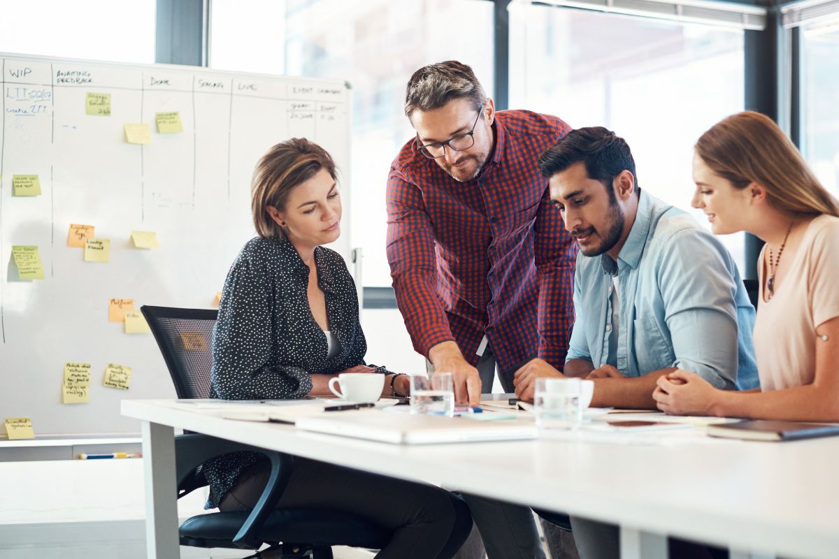 People talking to each in the office