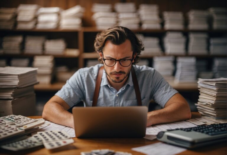 man calculating etsy fees