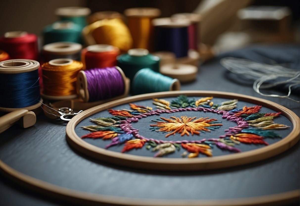 Beautiful hand embroidery art shown in the picture