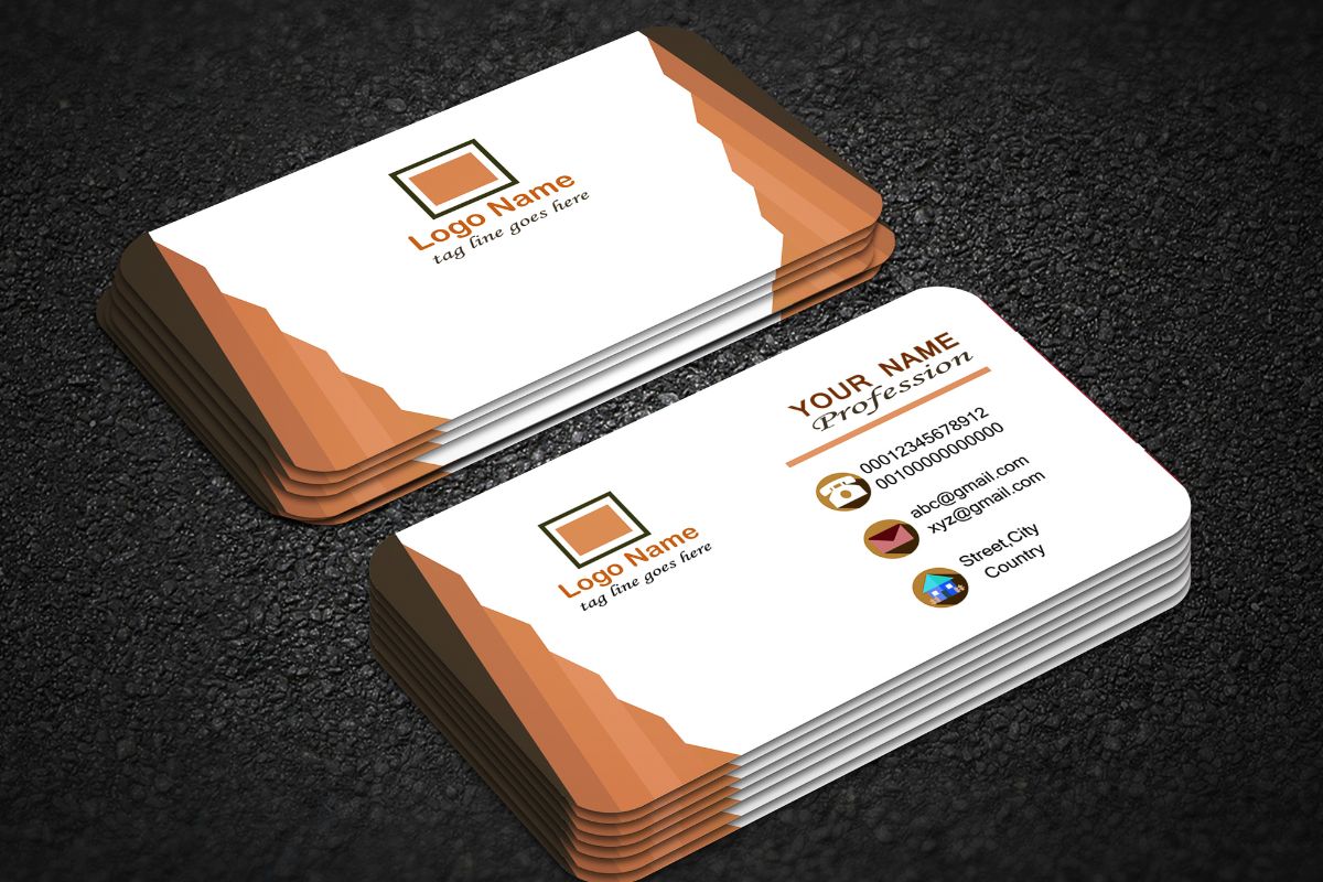 Business card with branding elements
