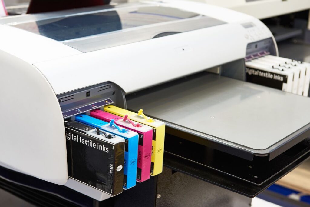CMYK digital color being used in printer.