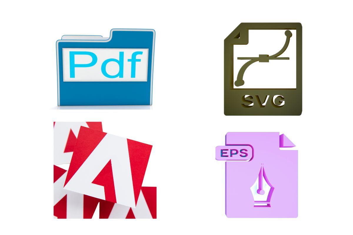 Different types of vector files shown in picture.