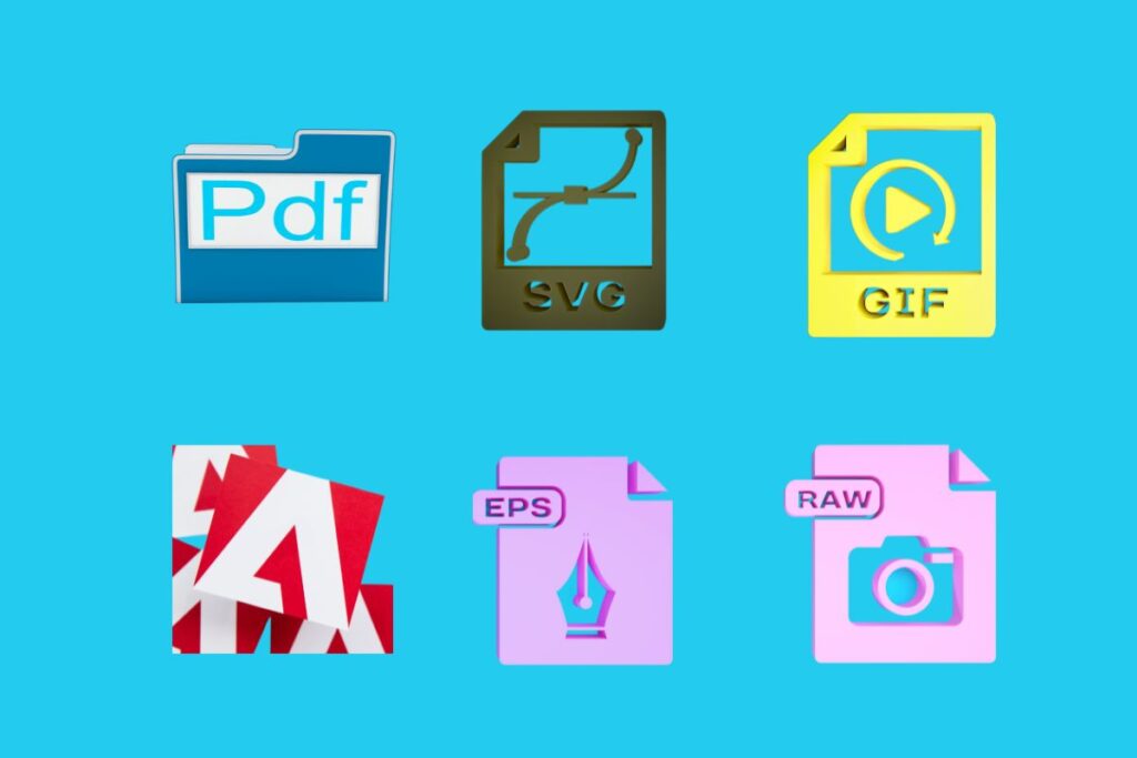 Different types of vector files shown in the picture.