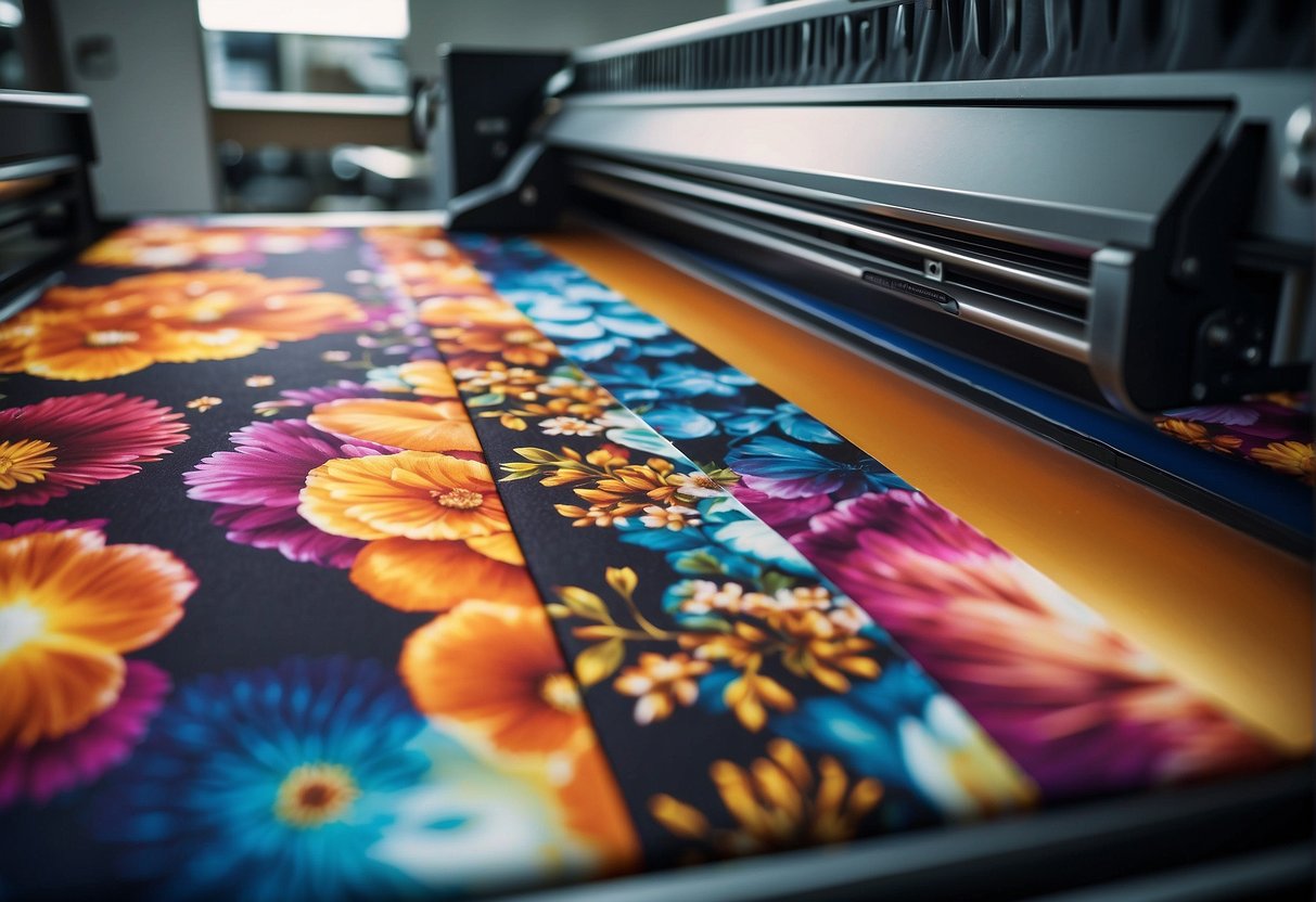 Sublimation printer printing arts on the material.