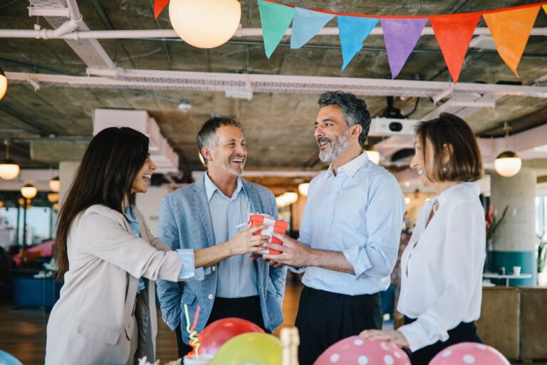 A client getting a thankyou gift