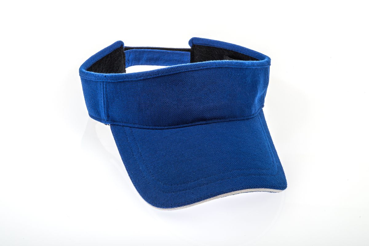 A blue color visors for golfer.