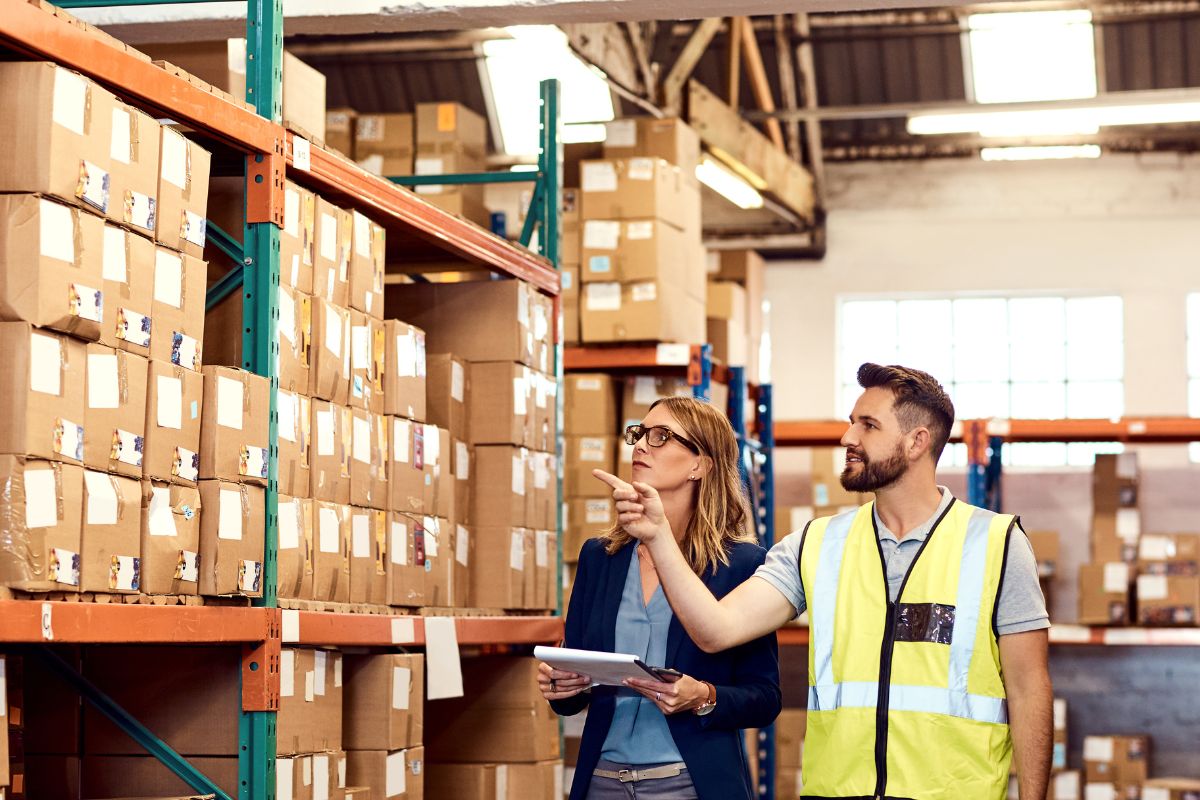 A office warehouse for storing gifts for newly hired employees