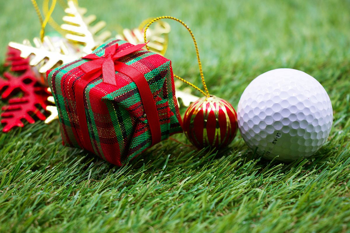A small golf gift for golfer kept with golf ball