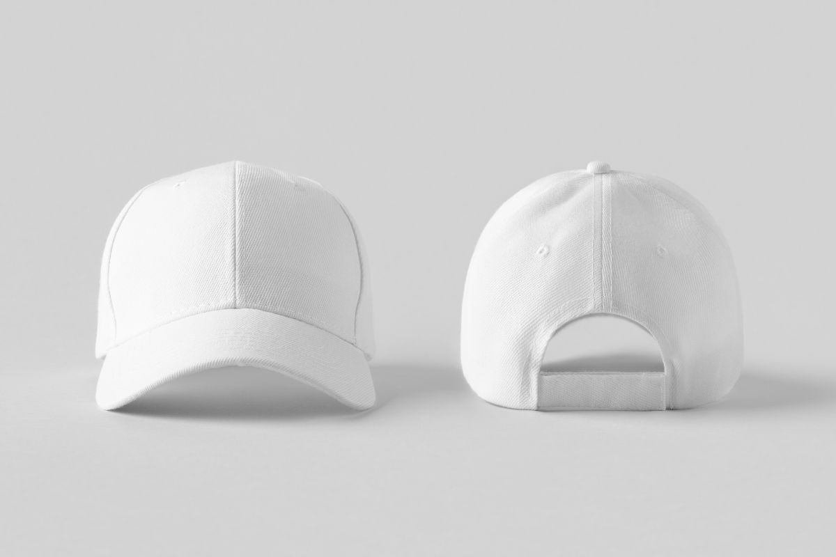 Adjustable baseball hat front and back view shown in the image