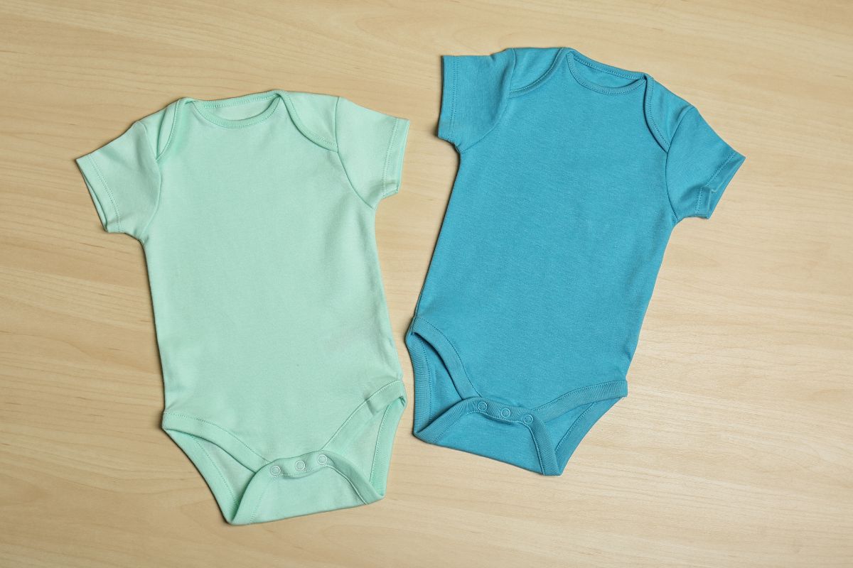 Baby body suite made from cotton shown in the image