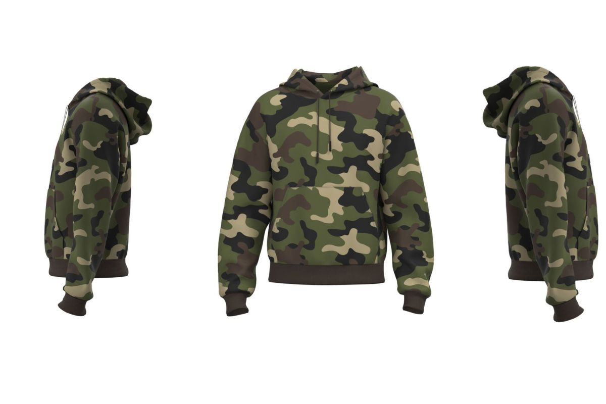 Camouflage army Hoodie design shown in the image