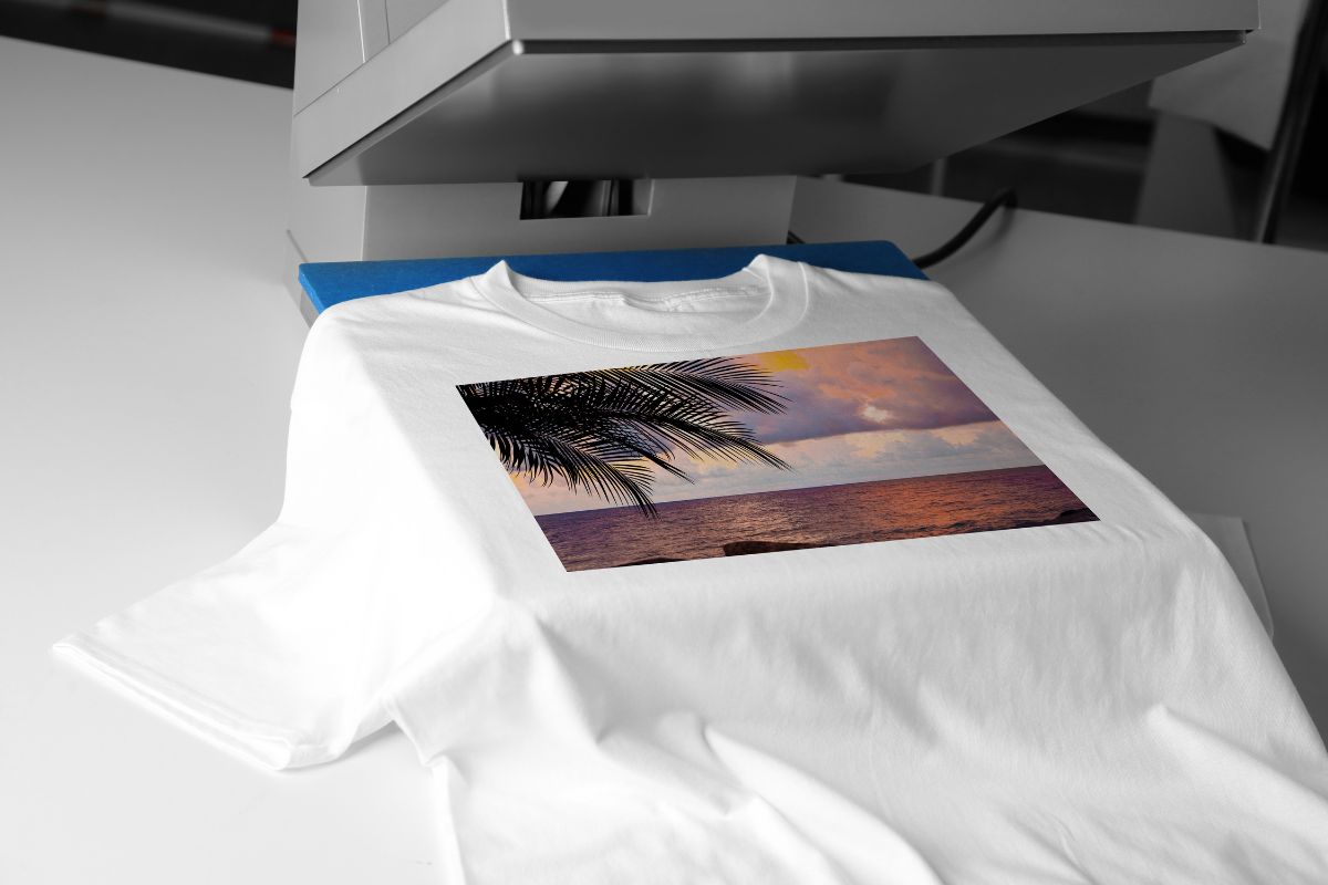 Customizing a t shirt in the machine