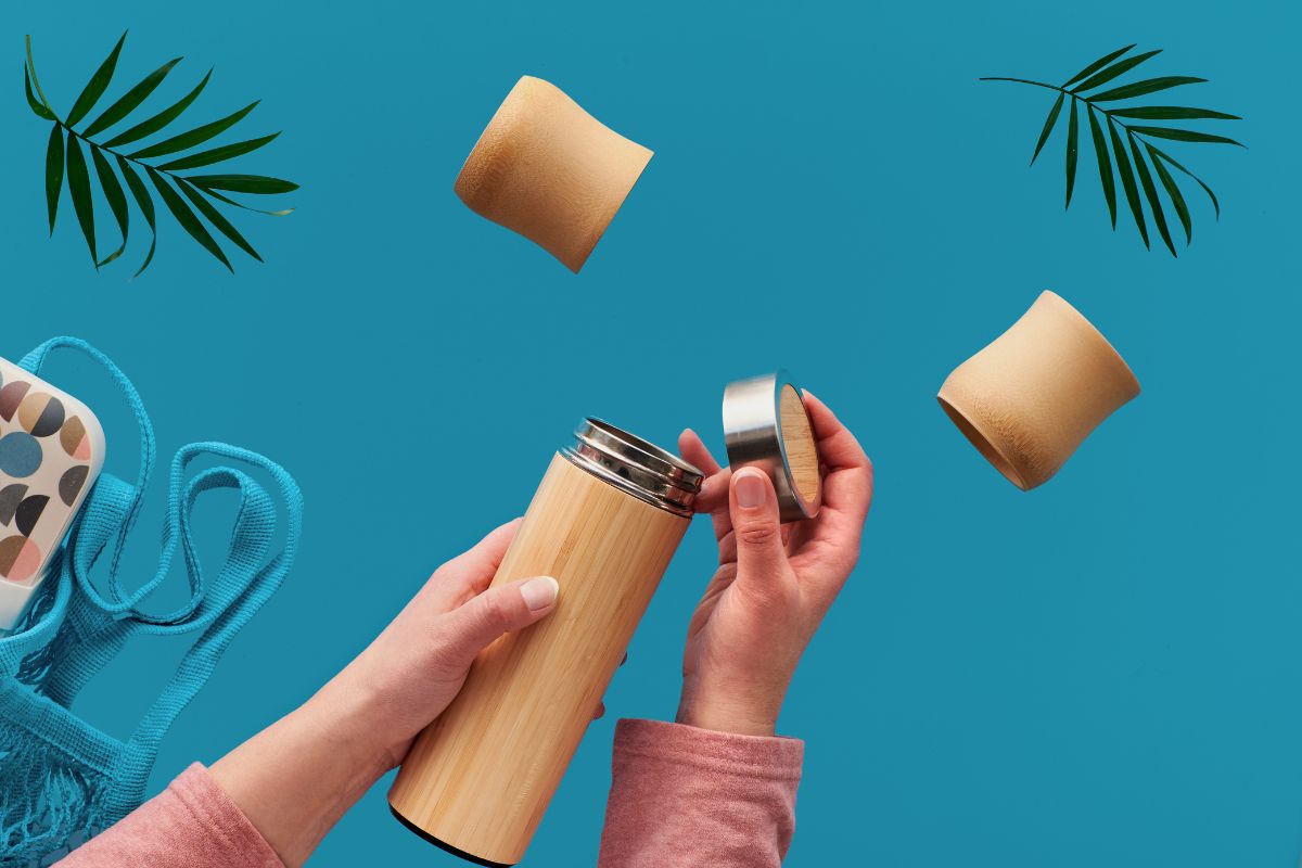 Ecofriendly tumbler made from bamboo a sustainable gift option.