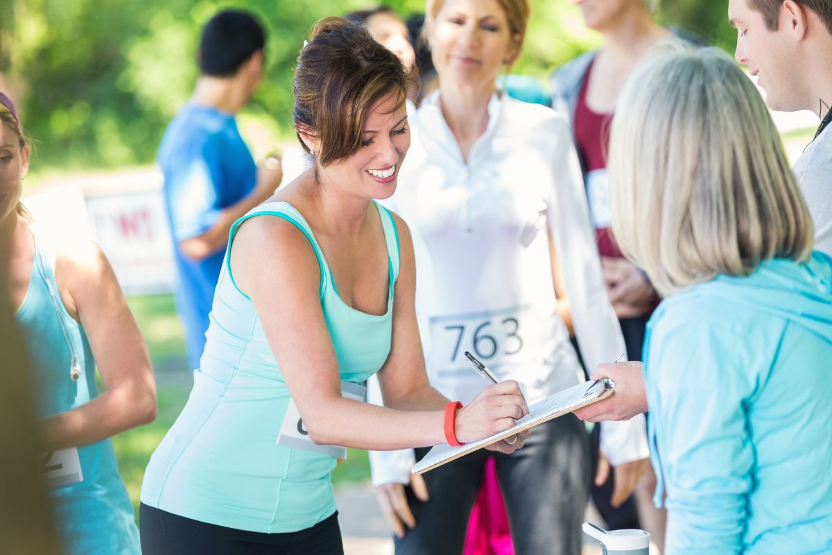 People participating in a fundraising programme for the olympic