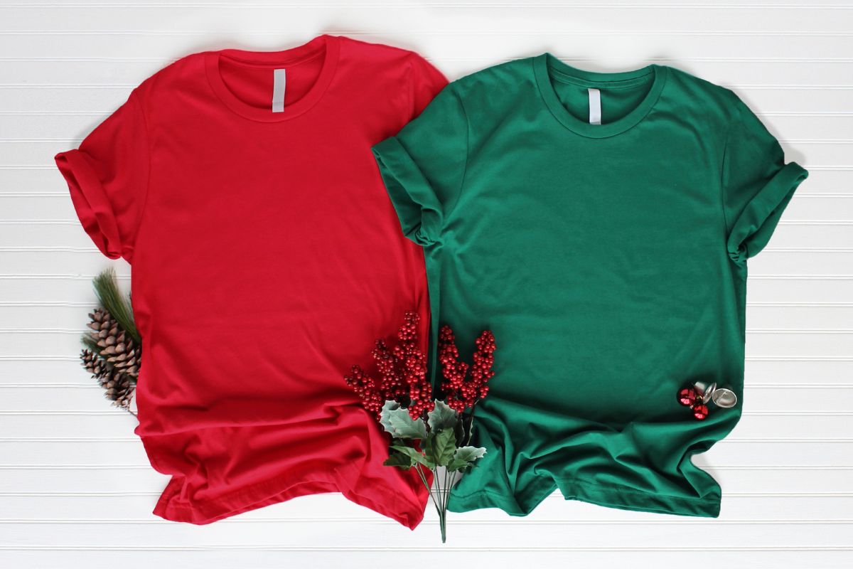 Red and green shirt for christmas special t shirt design