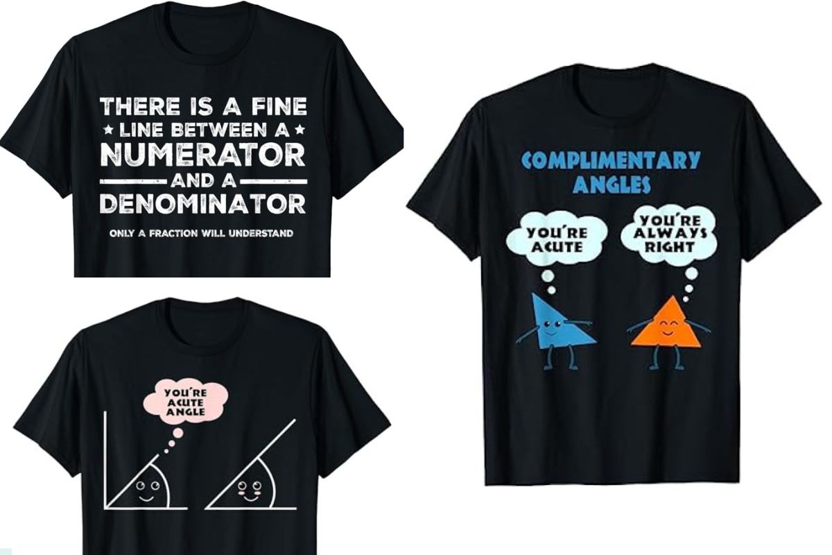 Three awesome math t shirt design shown in the image