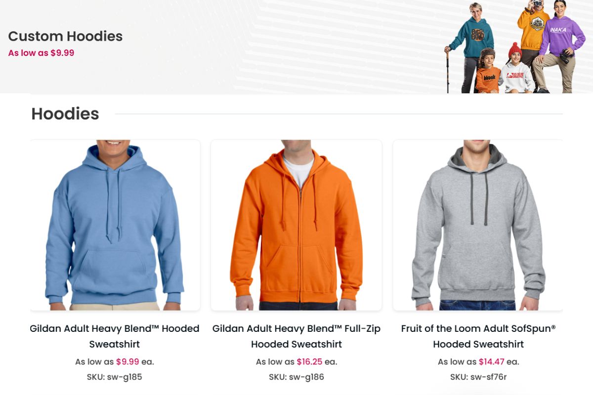A collection of custom hoodies to buy online