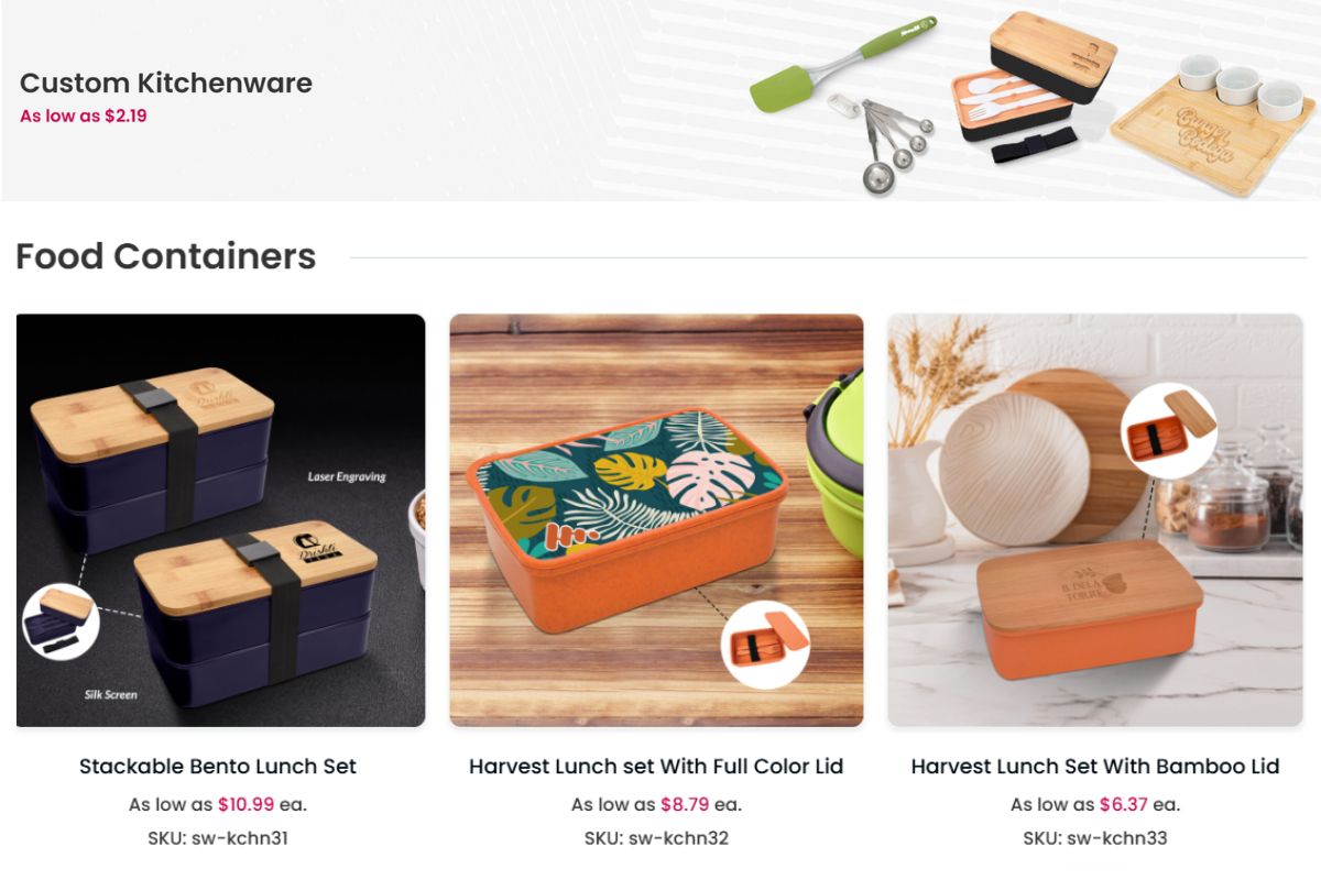 A collection of custom kitchenware to buy online