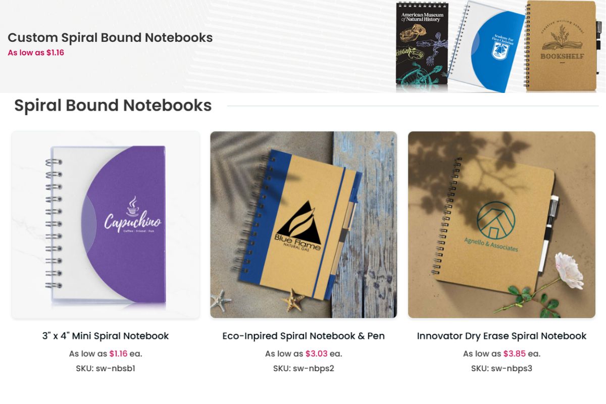 A collection of custom notebook to buy online