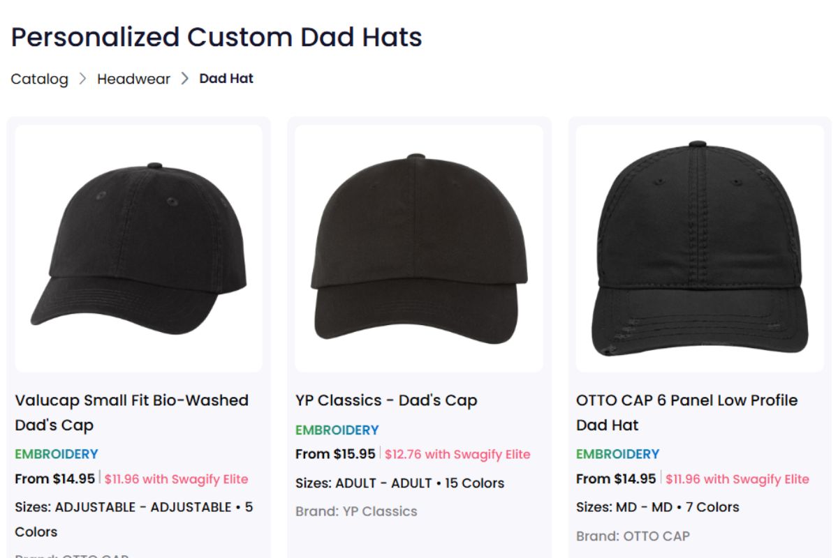 A collection of different custom hats shown in the image