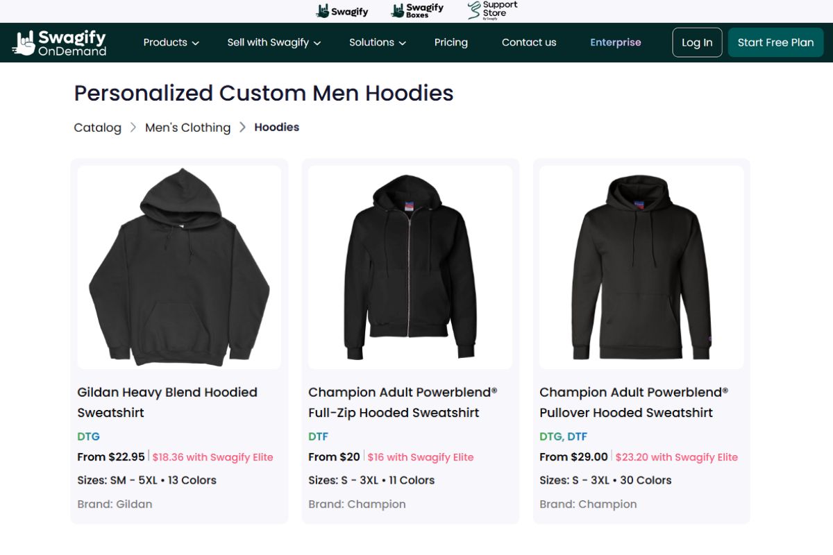 A collection of hoodies that can be customized