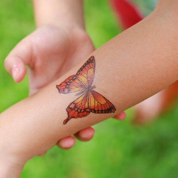 A custom temporary tattoo on a girl's hand