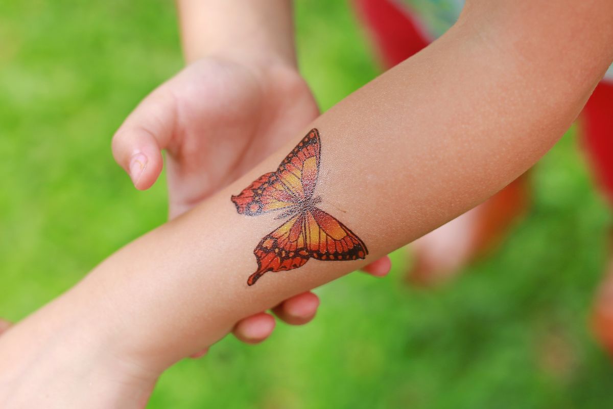 A custom temporary tattoo on a girl's hand