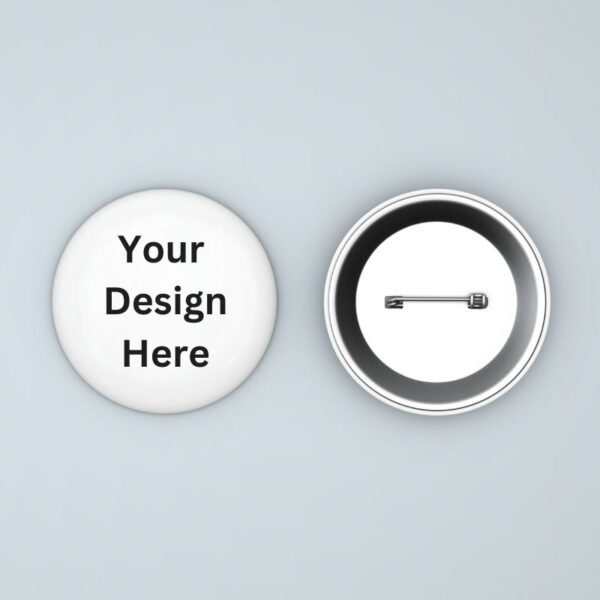 Front and back view of custom buttton pin