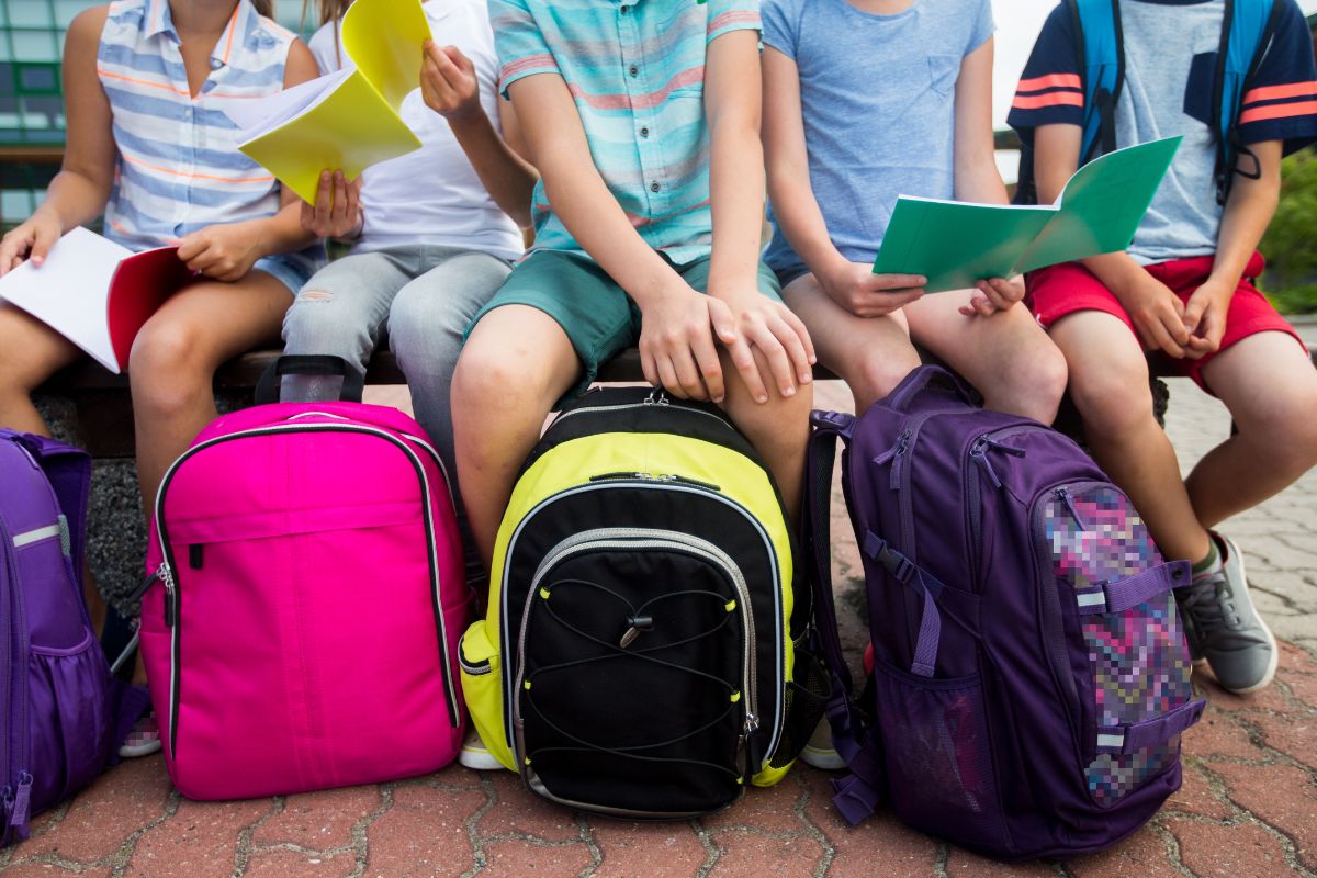 A collection of custom backpacks of children shown in the image