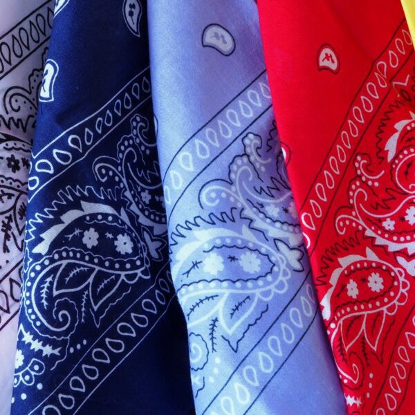 A collection of custom bandanas shown in the image