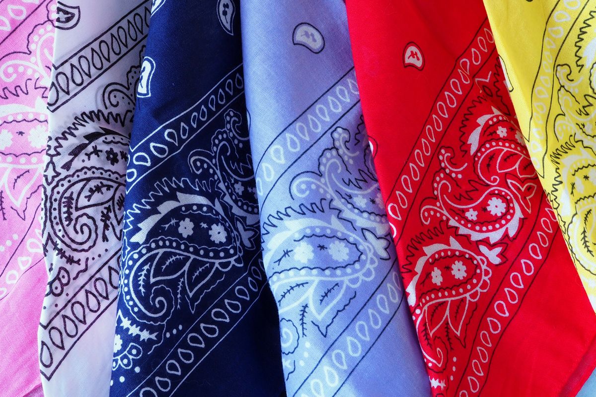 A collection of custom bandanas shown in the image