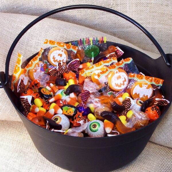 A collection of custom candies kept in the basket