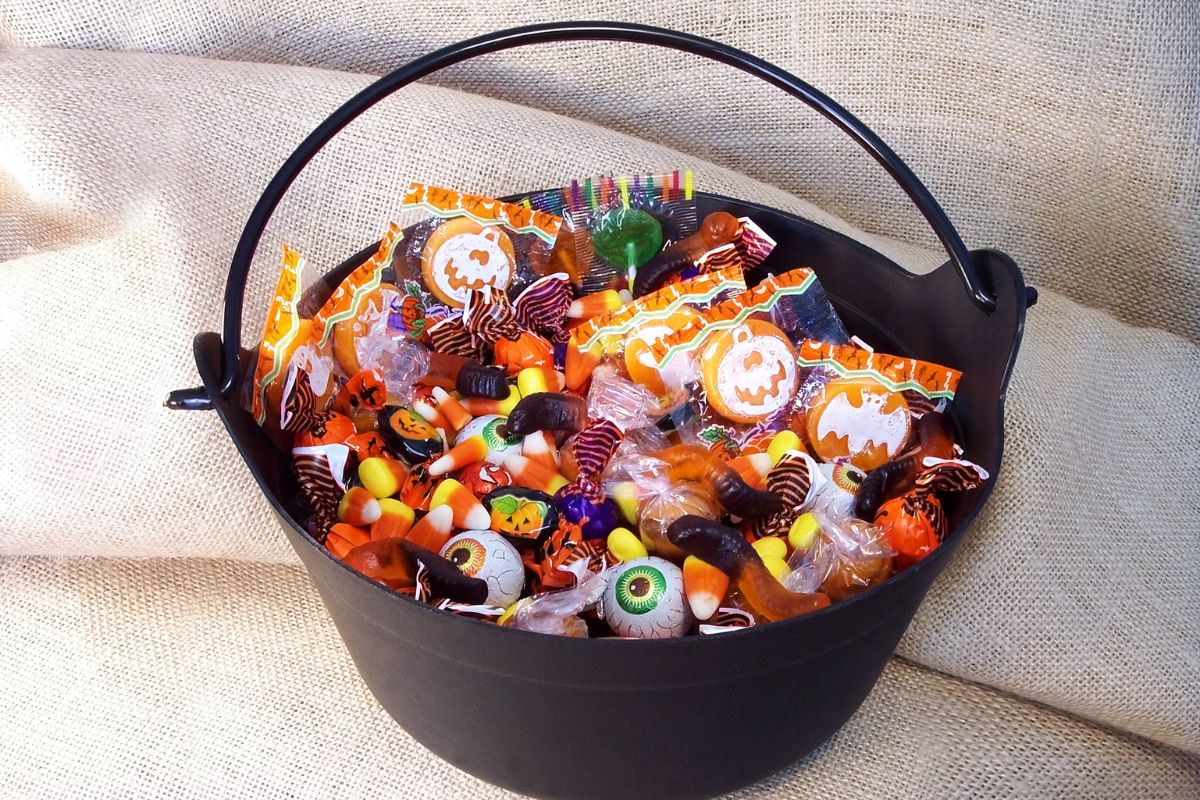 A collection of custom candies kept in the basket