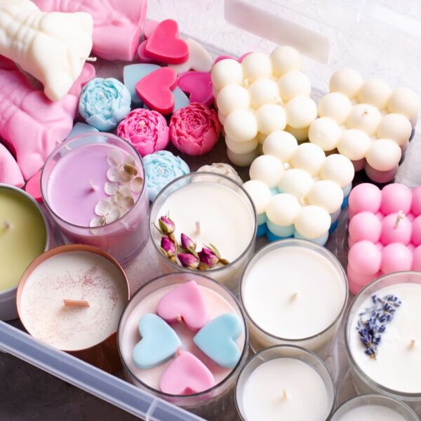 A collection of custom candles shown in the image of different types and sizes