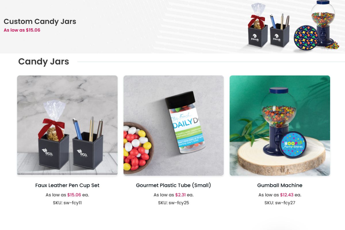 A collection of custom candy to buy online