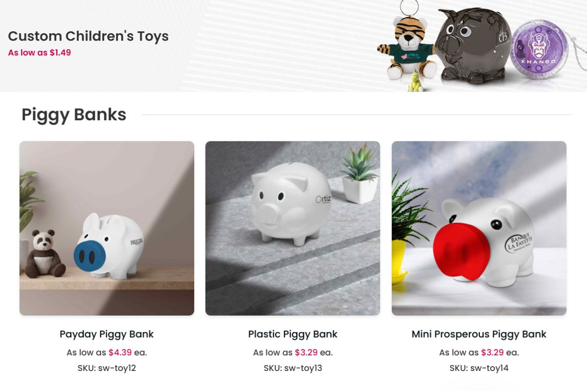 A collection of custom children toys shown in the image
