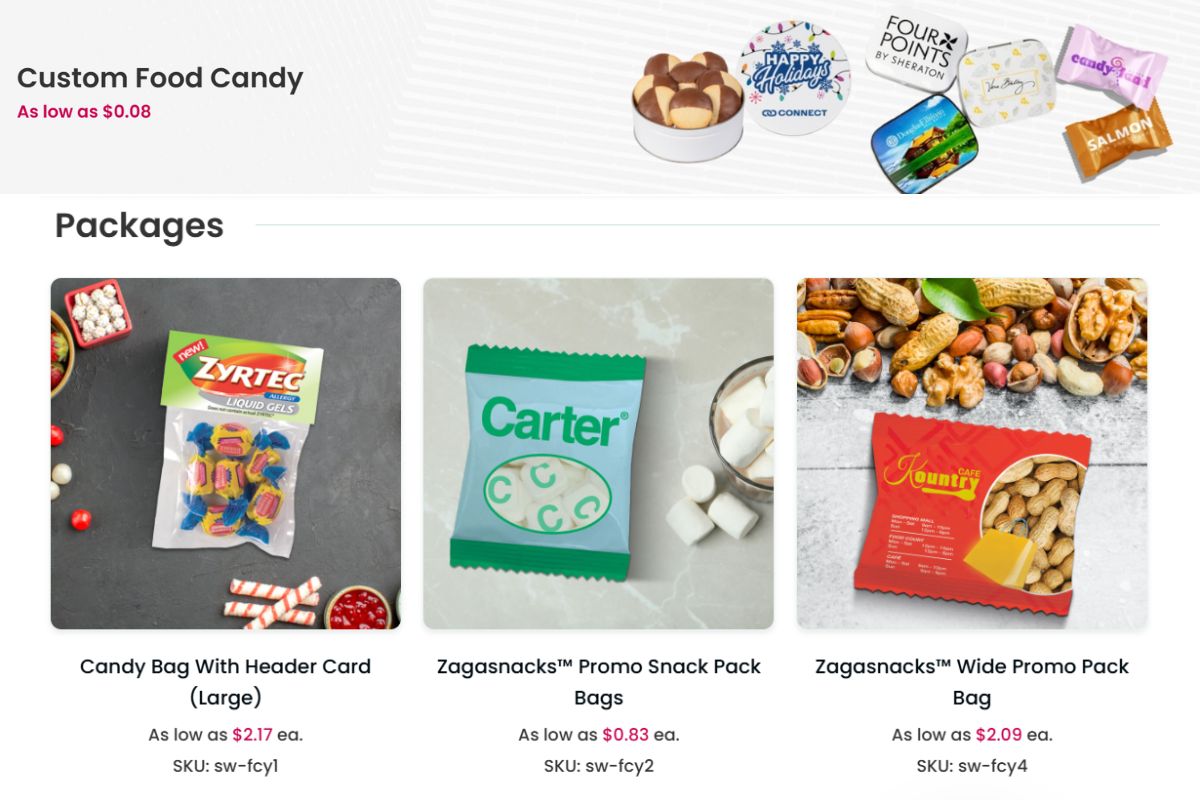 A collection of custom food candy to buy online