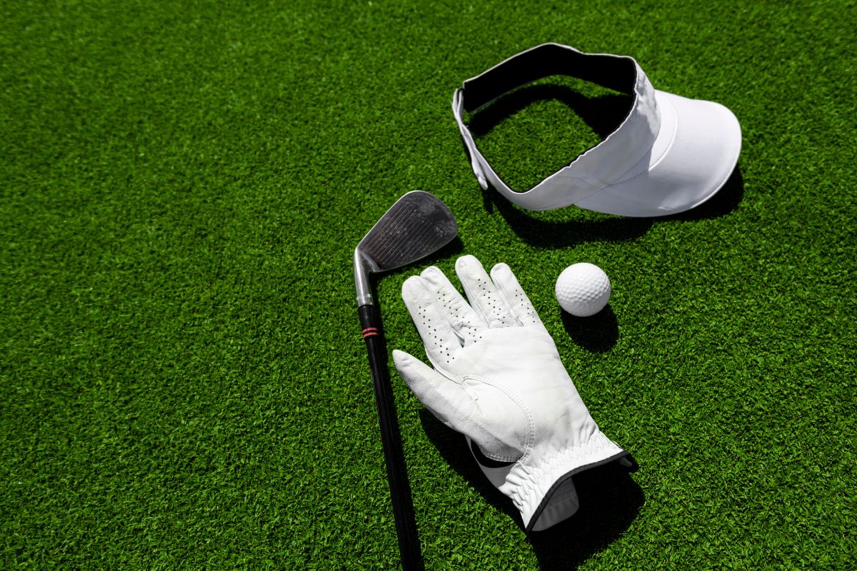 A collection of custom golf products kept with each other