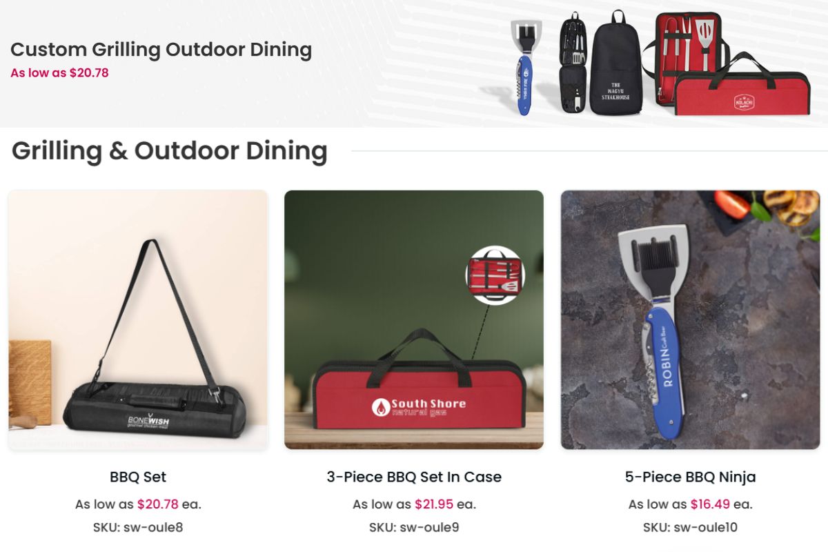 A collection of custom grilling outdoor dining products to buy online