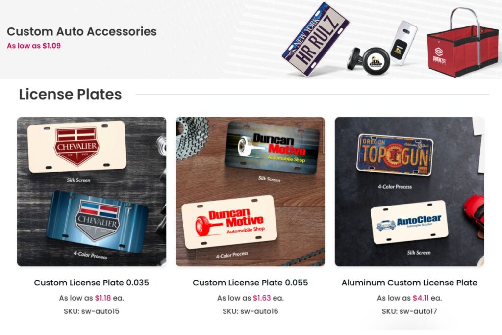 A collection of custom license plate shown in the image