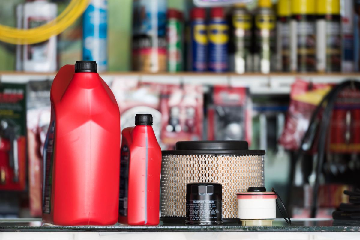 A collection of different auto parts kept at a store shown in the image