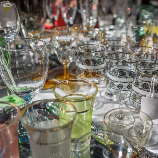 A collection of different custom glassware shown in the image
