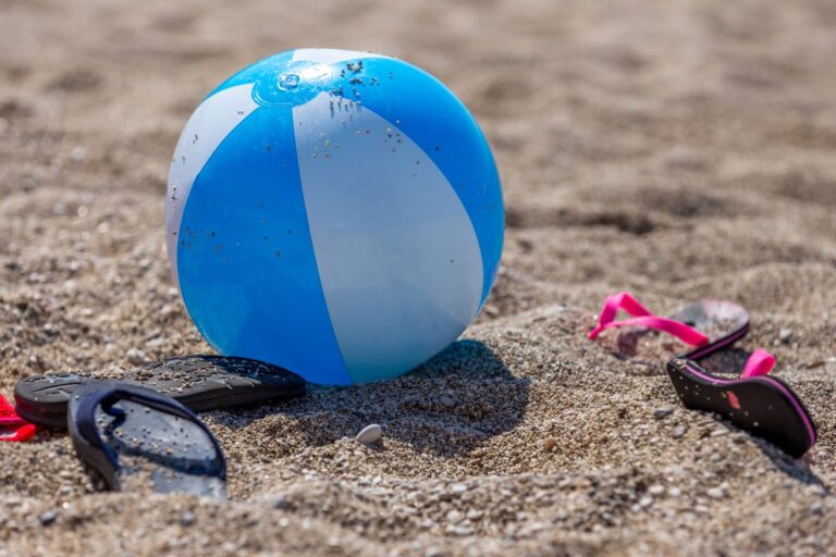 A custom printed beach ball shown in the image