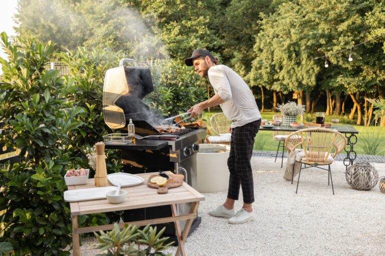 A person using custom BBQ product