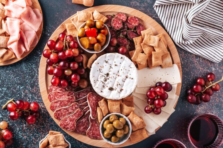 Different food items kept on a custom charcuterie