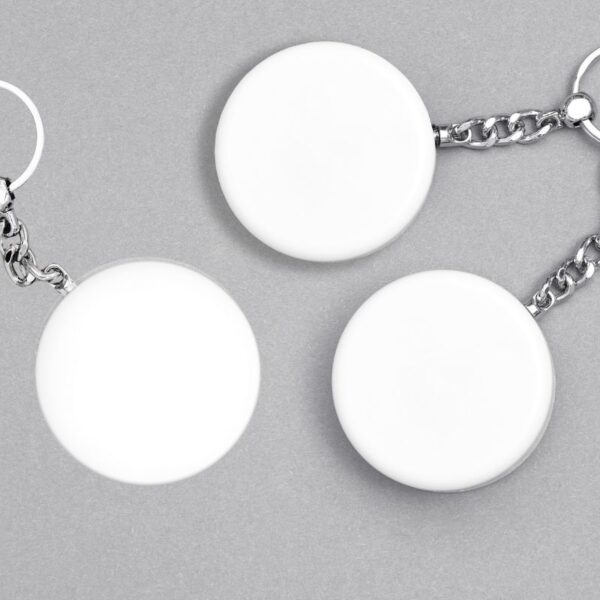 Round shaped custom keychains shown in the image