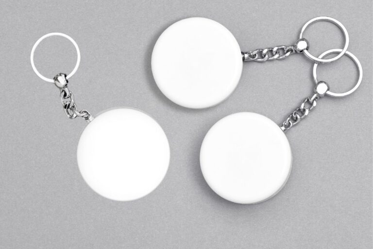 Round shaped custom keychains shown in the image