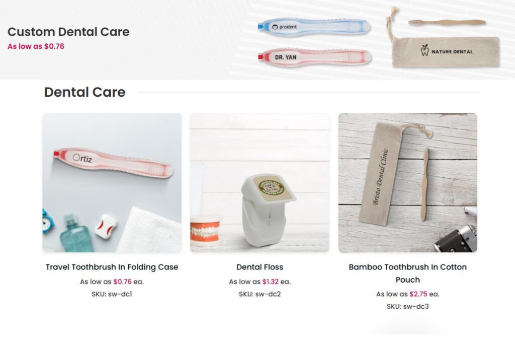 A collection of custom dental care products to buy online
