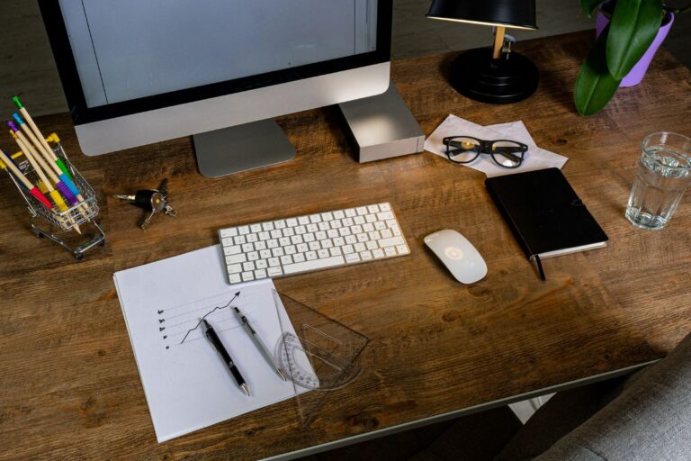 A collection of custom desk accessories kept with each other